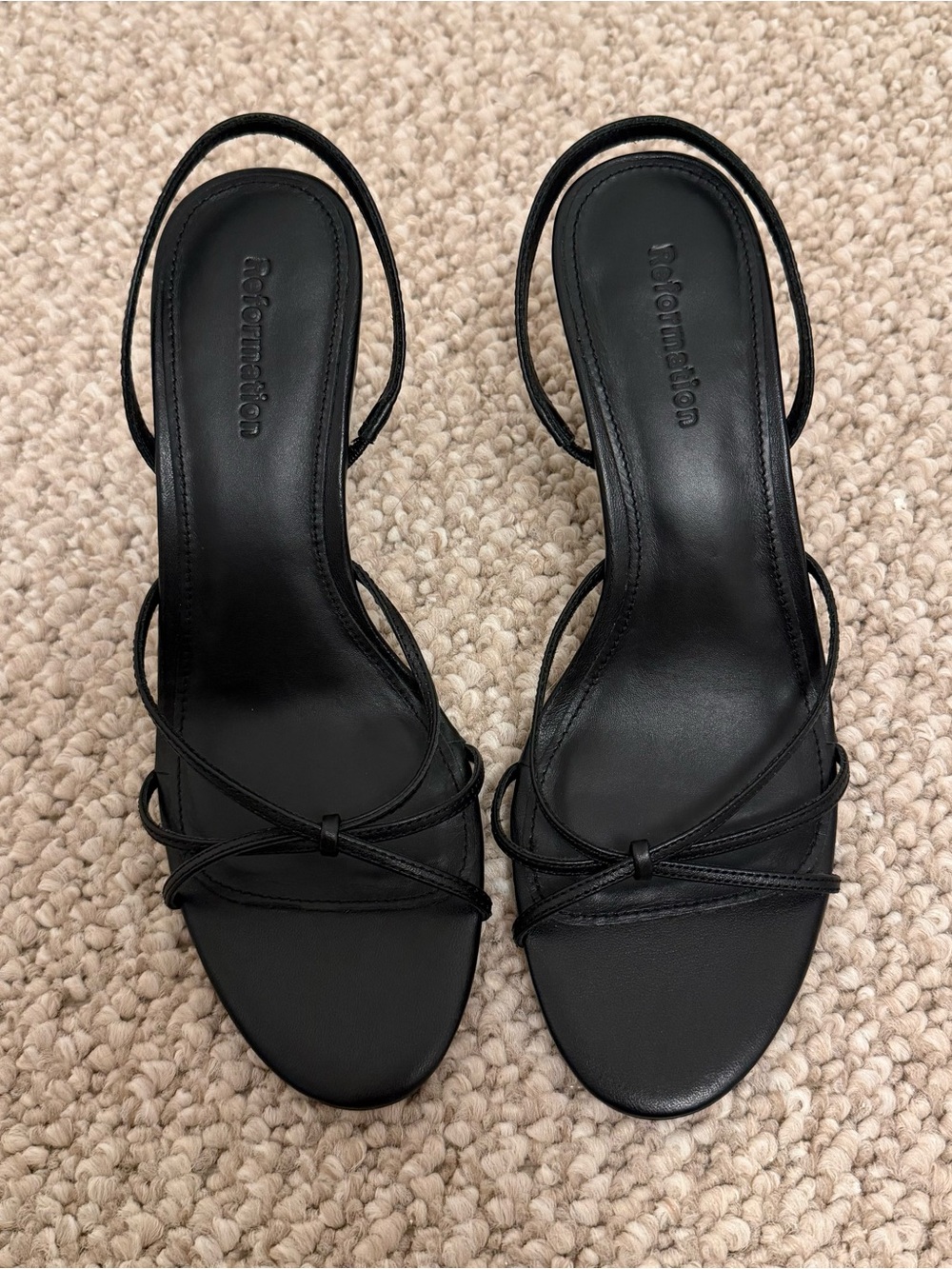 Reformation Strappy Black Heels Size 6